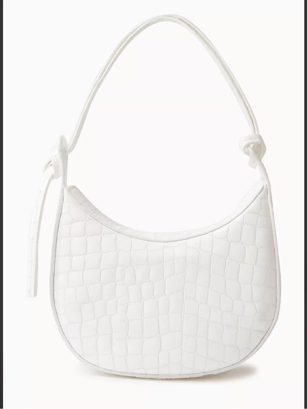LIKE NEW REFORMATION Mini Rosetta Shoulder Bag, White Croc